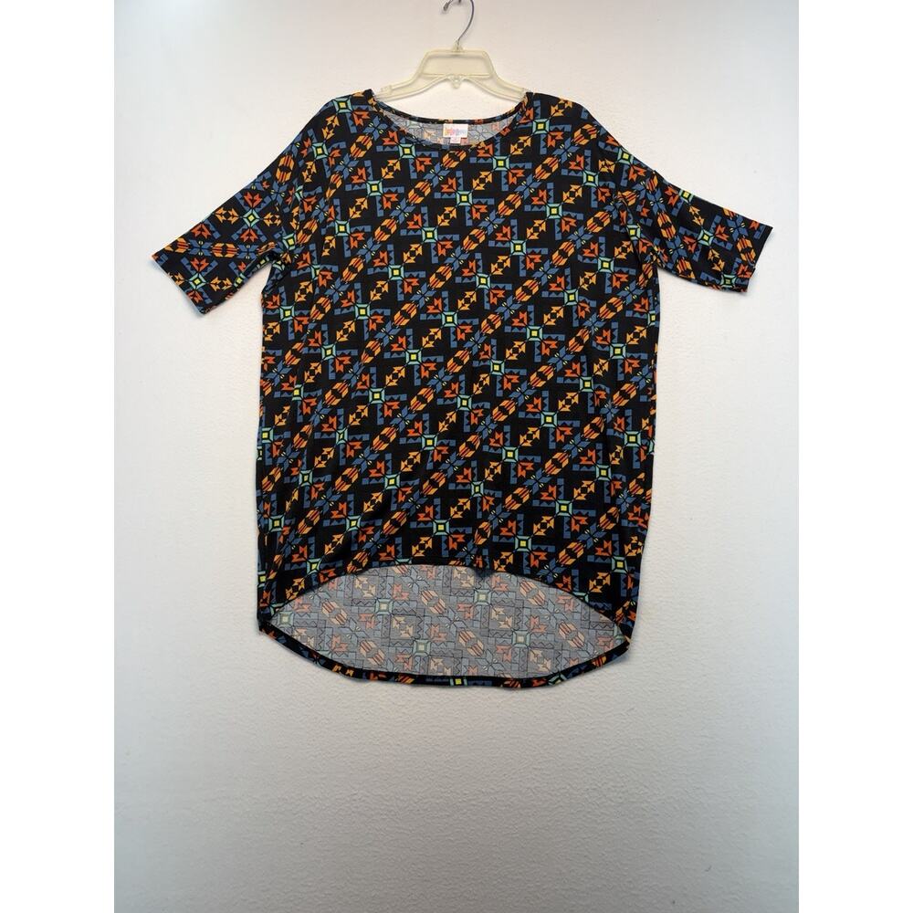 New W/O Tags Lularoe Irma WomenSmall Short Sleeve Mosaic Geometric Tunic Shirt